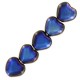 Czech Hearts beads 6mm Jet full azuro 23980/22203